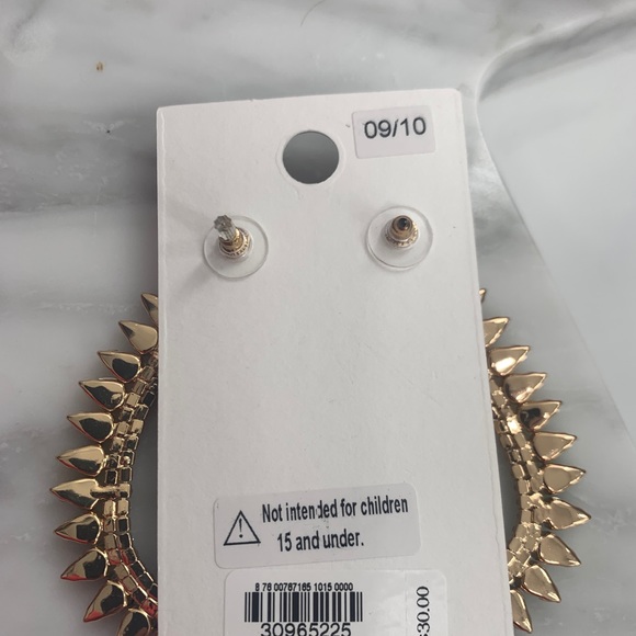 New Express Teardrop Earring rainbow ombre colorful round rhinestone gold - Picture 4 of 5